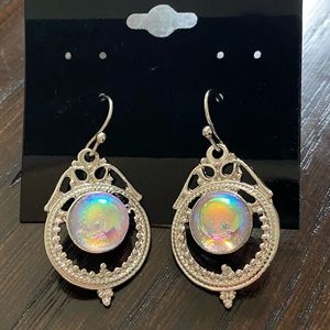 Sterling Silver Opal Drop Earrings
